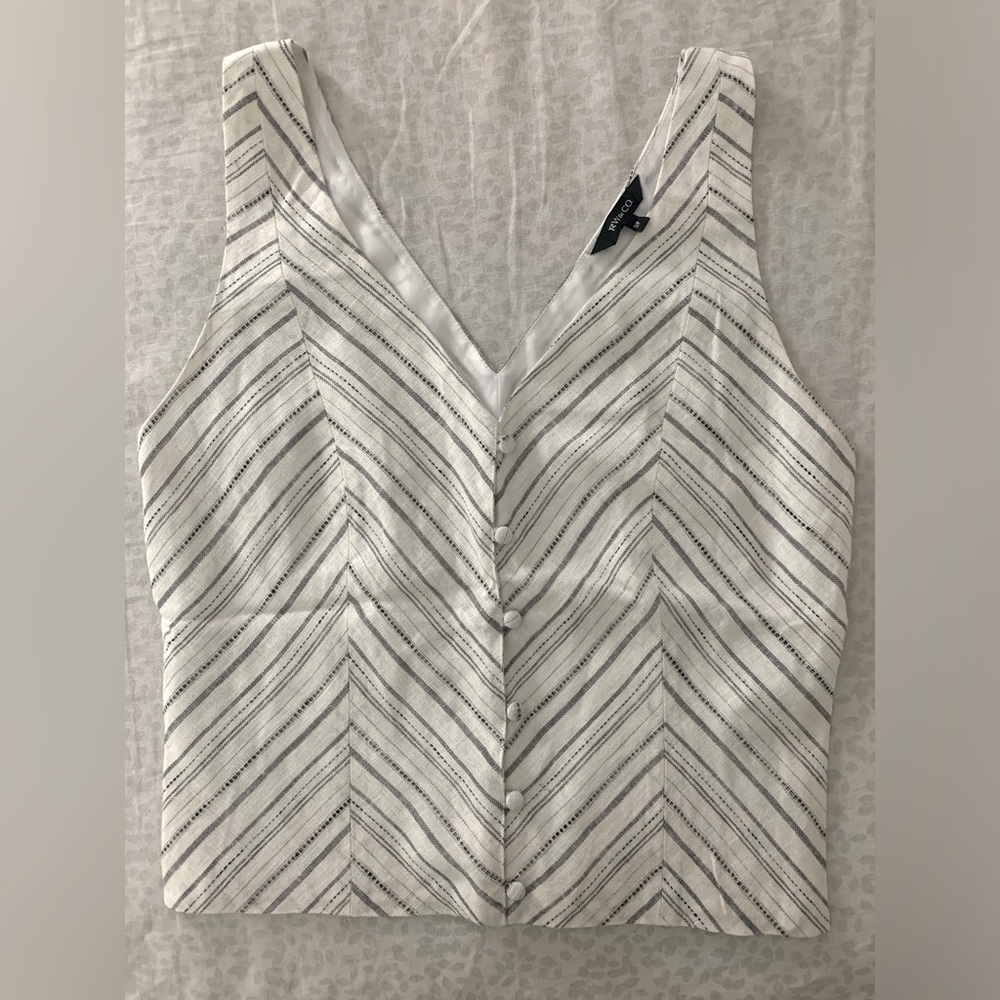 Striped linen bustier top 🌫️